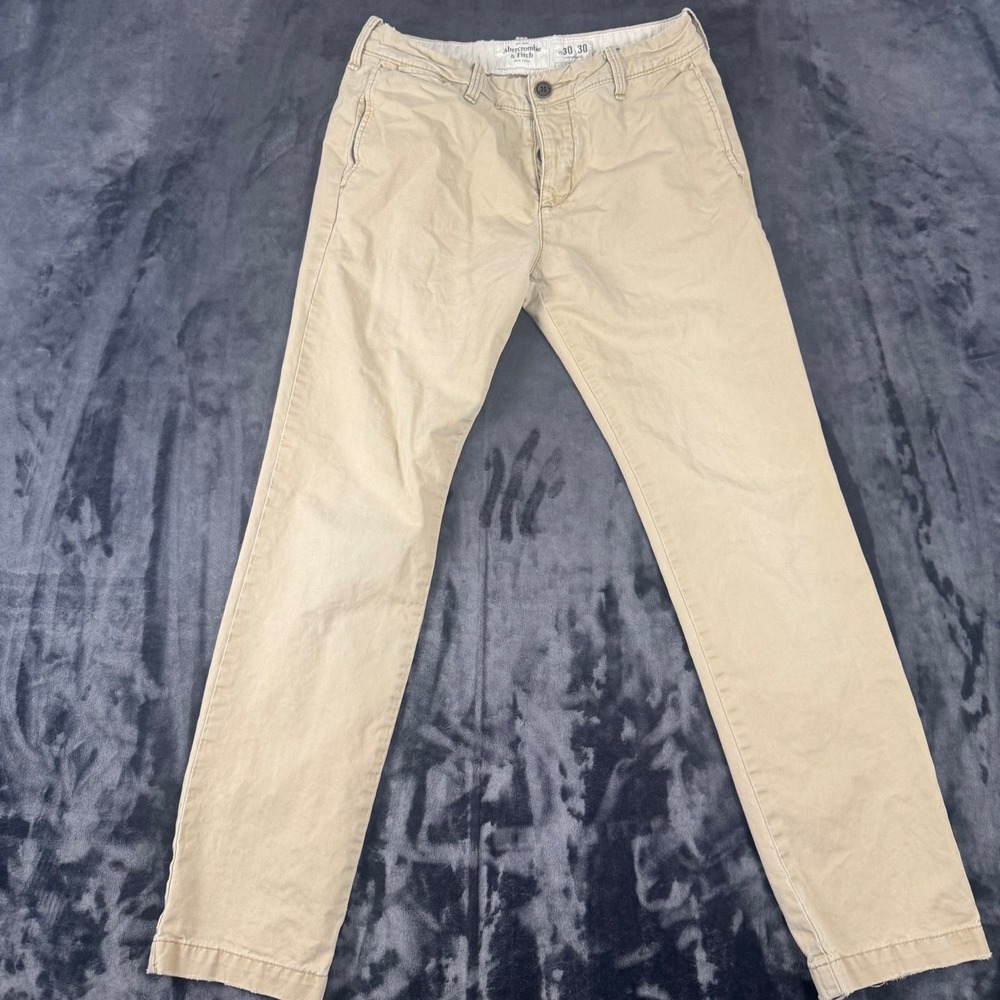 Abercrombie & Fitch Chino Pants Mens 30x30 Tan Khaki Straight Leg Casual